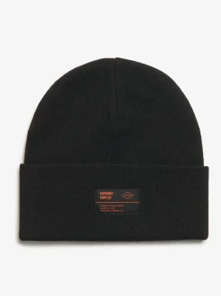 Superdry Noir - Bonnet Surplus en maille Clearance