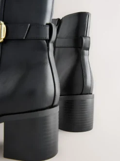 Next Noir - Bottes à talon carré Forever Comfort® à boucle Clearance