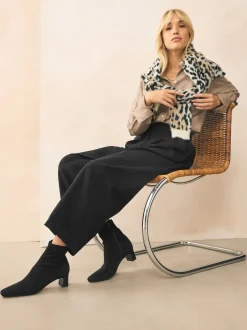 Next Noir - Bottes chaussettes à talon bloc et bout ciselé Outlet