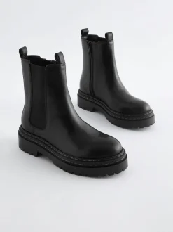 Next Noir - Bottes Chelsea épaisses en cuir Online