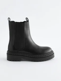 Next Noir - Bottes Chelsea épaisses en cuir Online