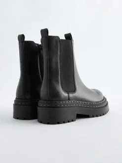 Next Noir - Bottes Chelsea épaisses en cuir Online