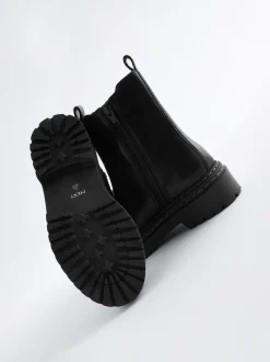 Next Noir - Bottes Chelsea épaisses en cuir Online