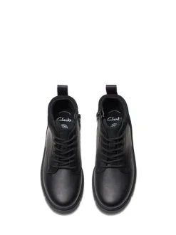 Clarks Noir - Bottes Lorcm Trail en cuir pour garçon Discount