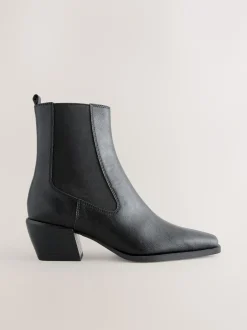 Next Noir - Bottes de cow-boy western Chelsea Style Sale
