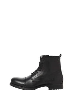 JACK & JONES Noir - Bottes en cuir Discount