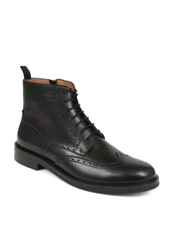 Jones Bootmaker Noir - Bottes Fletcher en cuir Sale