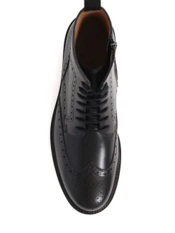 Jones Bootmaker Noir - Bottes Fletcher en cuir Sale