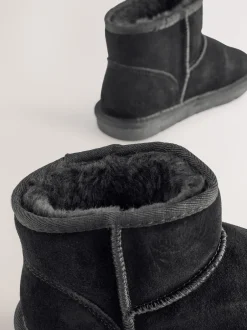 Next Noir - Bottes/Bottines courte à enfiler en daim déperlant