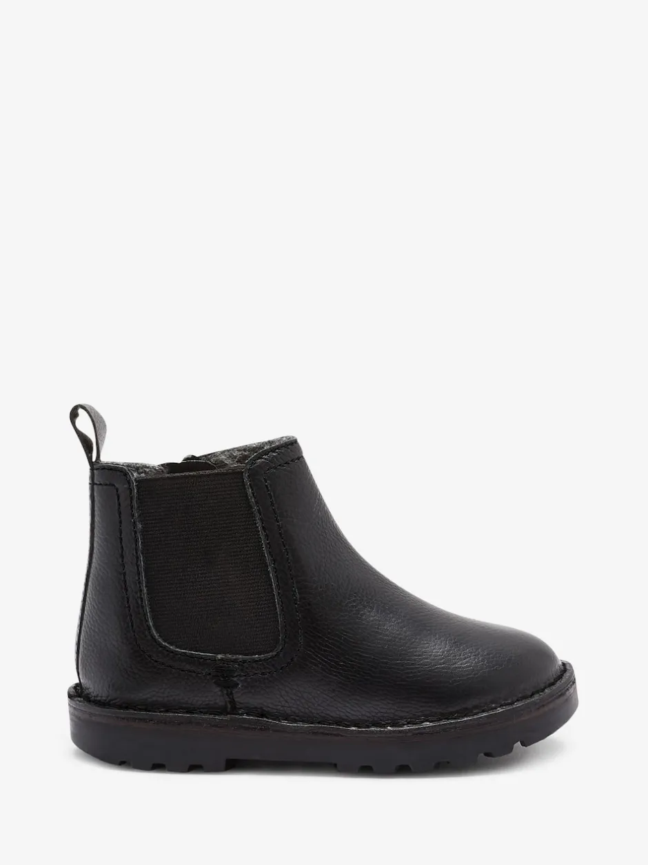 Next Noir - Bottines Chelsea en cuir doublées New