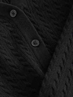 Clarks - Cardigan pour l’école en maille torsadée à volants Noir Online