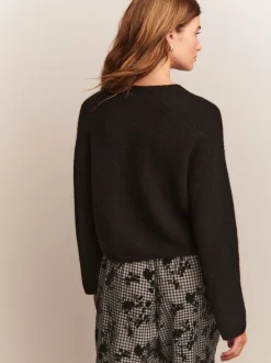 Next Noir - Cardigan doux en maille à Col rond en laine Hot