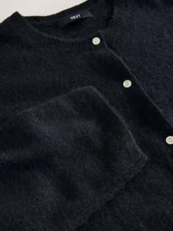 Next Noir - Cardigan doux en maille à Col rond en laine Hot
