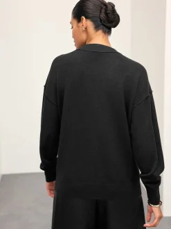 Next - Cardigan ultra-doux à col en V avec poches Noir Online