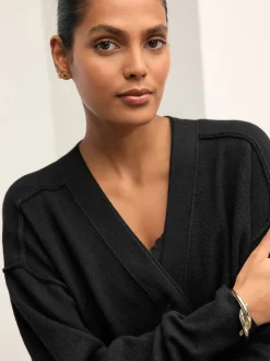 Next - Cardigan ultra-doux à col en V avec poches Noir Online