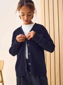 Next Noir - Cardigans scolaires boxy riches en coton (3-18ans) Clearance