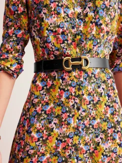 Boden Noir - Ceinture en cuir à bordures de mors Hot