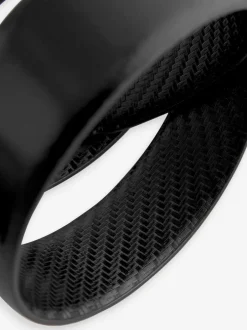 Next Noir - Ceinture en cuir lisse à imprimé réversible Hot