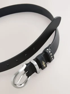 Next Noir - Ceinture en cuir western coupe standard Outlet