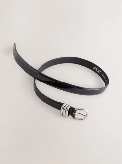 Next Noir - Ceinture en PU classique brillante Discount