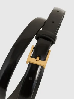 Reiss Noir - Ceinture fine en cuir Holly Hot