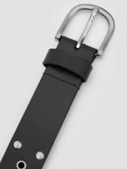 Hush Noir - Ceinture en cuir cloutée à œillets Outlet