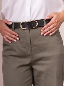 Lakeland Leather Noir - Ceinture Bowness en daim à double boucle Sale