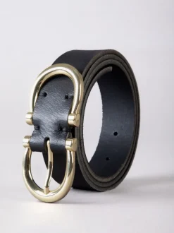 Lakeland Leather Noir - Ceinture Bowness en daim à double boucle Sale