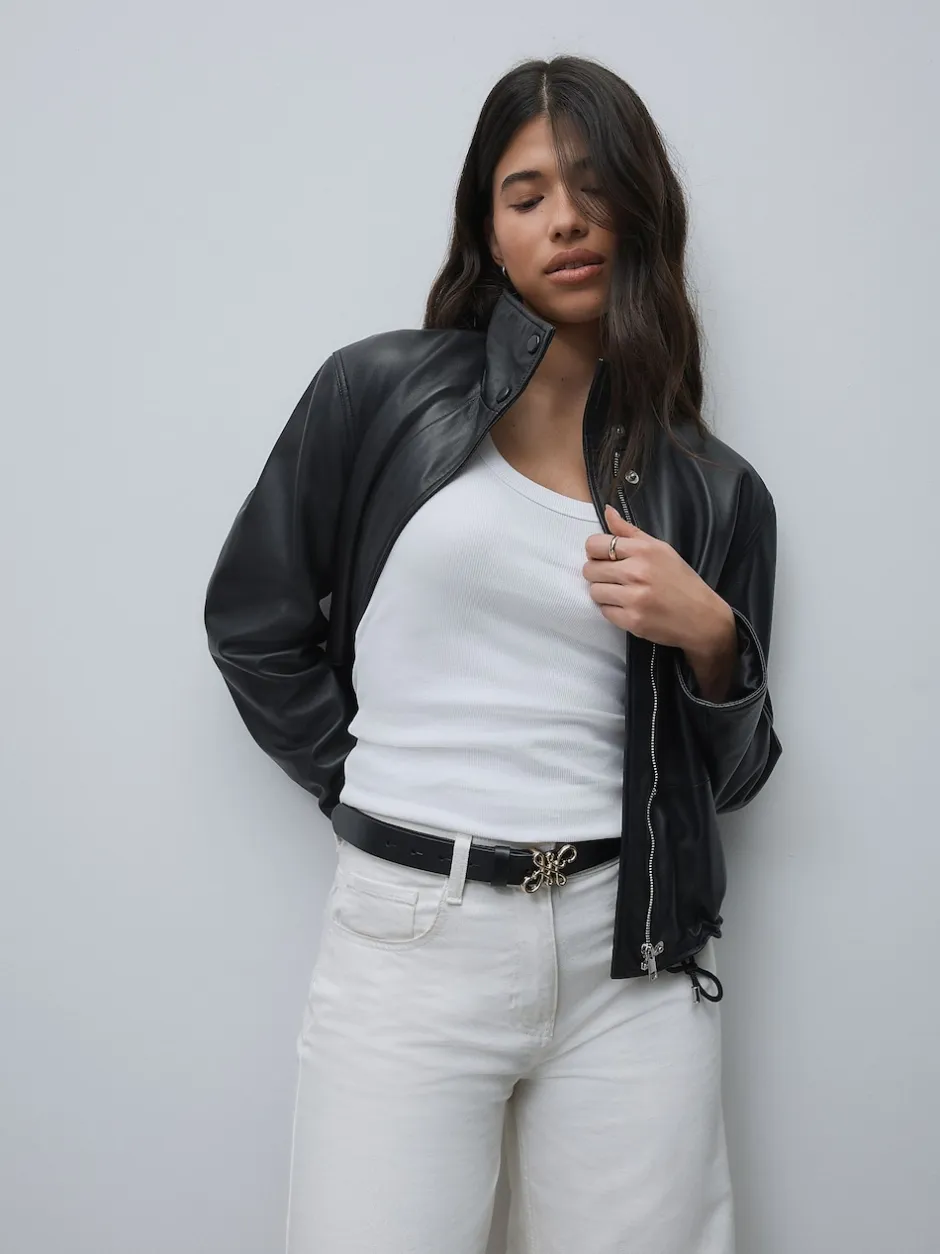 Next Noir - Ceinture Regular Statement en cuir à boucle Discount