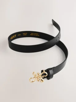 Next Noir - Ceinture Regular Statement en cuir à boucle Discount