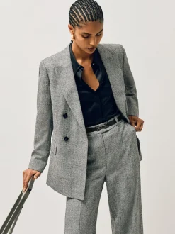 Reiss Noir - Ceinture Hayley en cuir à charnières carrées Discount