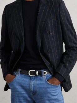 Reiss Noir - Ceinture western en cuir Jonny Hot