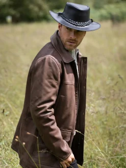 Lakeland Leather Noir - Chapeau en cuir Outback III style australien noir Online