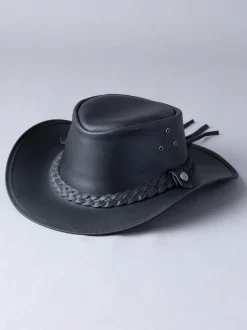 Lakeland Leather Noir - Chapeau en cuir Outback III style australien noir Online