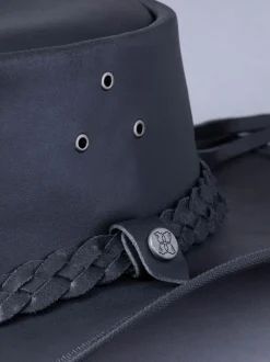 Lakeland Leather Noir - Chapeau en cuir Outback III style australien noir Online