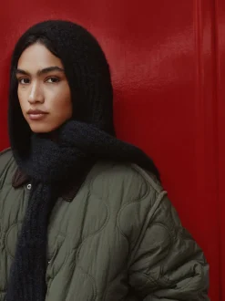 Next Noir - Écharpe à capuche en maille Outlet