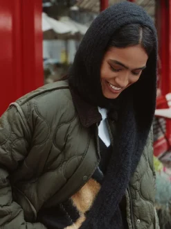 Next Noir - Écharpe à capuche en maille Outlet