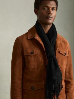 Reiss - Écharpe en laine et cachemire Picton de Noir Clearance