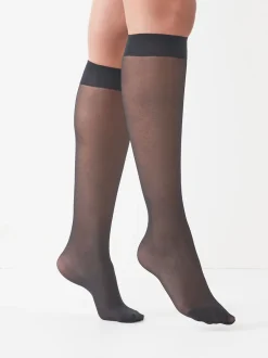 Next Noir - Chaussettes à hauteur de genou 20 Denier 5 Paquet Discount