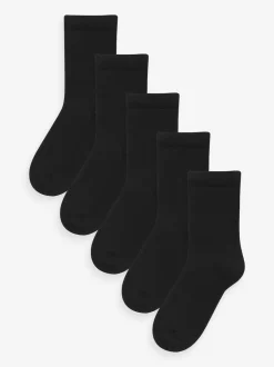Next Noir - Chaussettes chaudes et thermiques en coton riche 5 Pack New