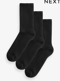 Next - Chaussettes de sport à semelles coussinées 3 Pack avec soutien de la voûte plantaire Noir Best