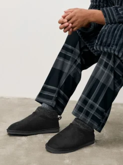 Next Noir - Chaussons bottines en maille à poignets