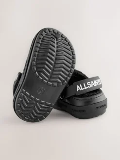 smALLSAINTS Noir - chaussons de sabots imprimés doublés de peau de mouton Sale