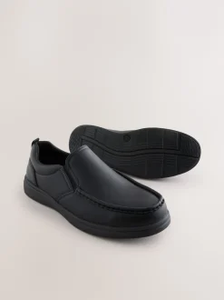 Next Noir - Chaussures à enfiler avec tablier Discount