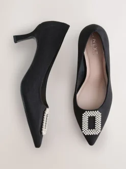 Next Noir - Chaussures à talons pointus Forever Comfort avec bijoux Outlet