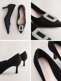 Next Noir - Chaussures à talons pointus Forever Comfort avec bijoux Outlet