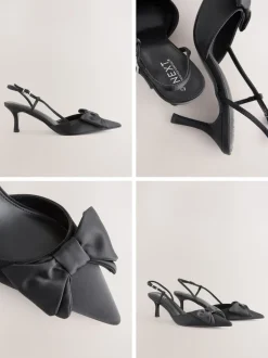 Next Noir - Chaussures à talons Forever Comfort® à bout pointu et bride arrière Clearance