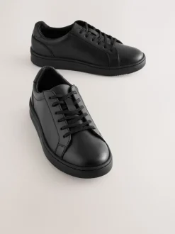 Next Noir - Chaussures d’école à lacets en cuir Sale