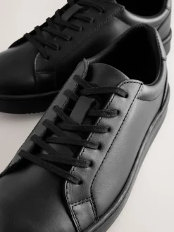 Next Noir - Chaussures d’école à lacets en cuir Sale