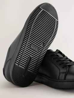 Next Noir - Chaussures d’école à lacets en cuir Sale